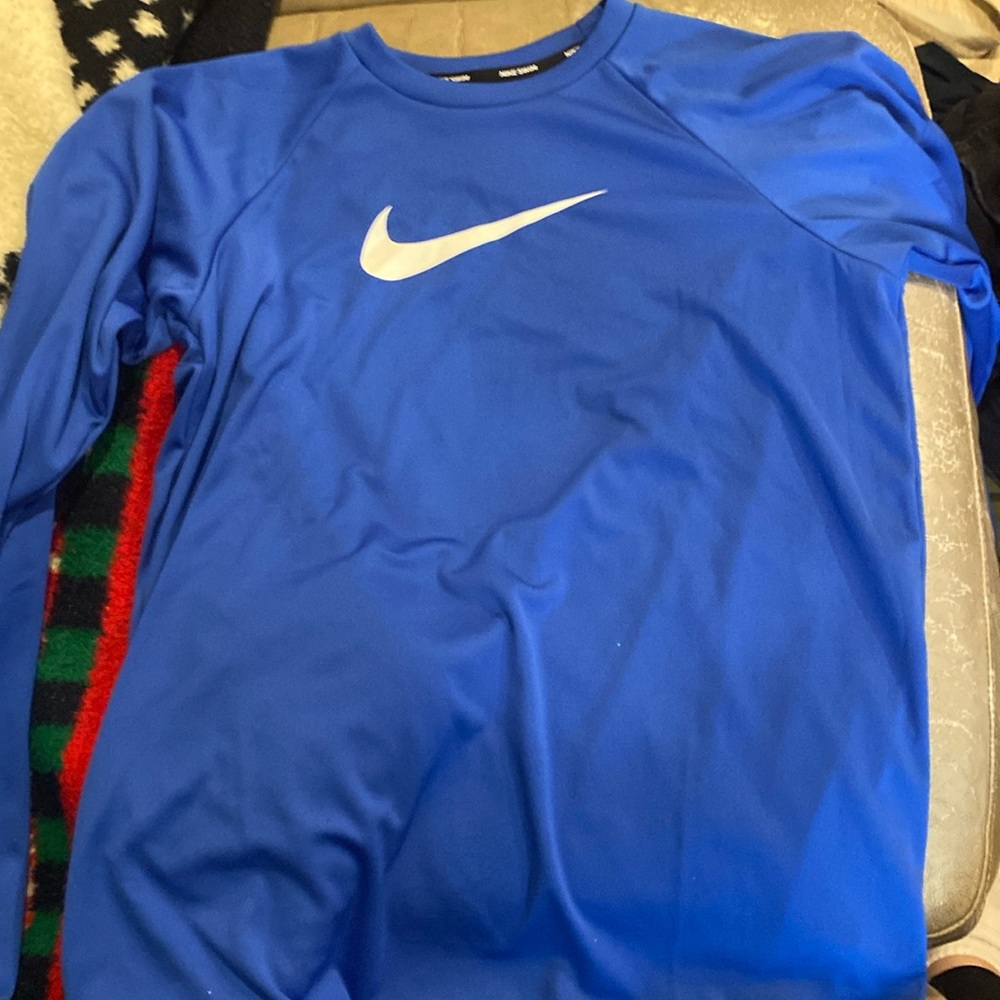 Blue nike swim/athletic shirt